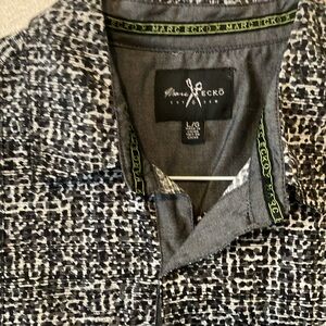 Men's black/white casual short sleeve shirt